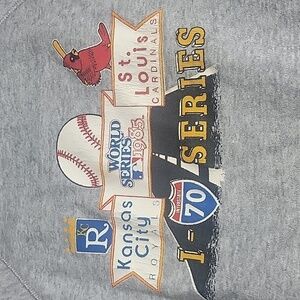 Vintage Single Stitch World Series 1985 Kansas City vs St Lewis Gray Sweatshirt